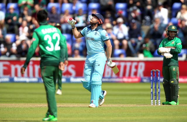 Jonny Bairstow celebrates after reaching a half century, but was out shortly after