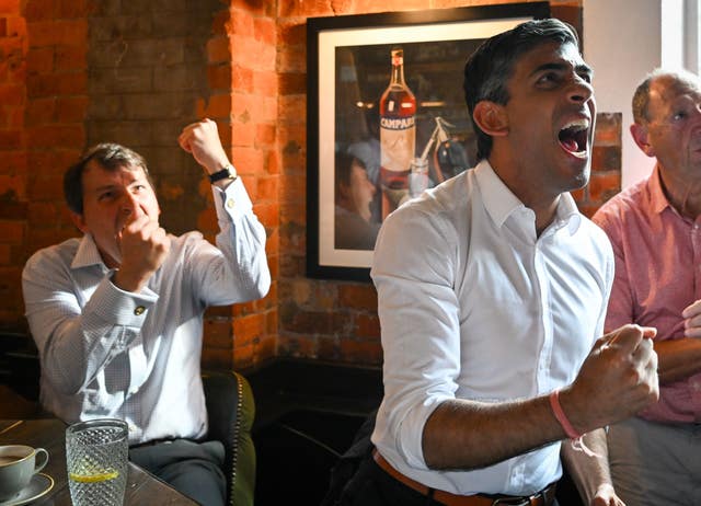 Rishi Sunak watched the Euro 2022 final at Bishops Mill pub in Salisbury with MP John Glen