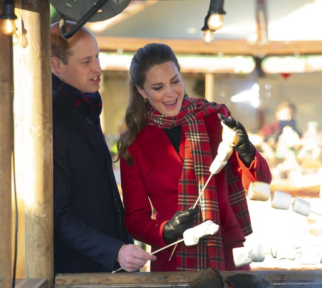 William and Kate toasted marsh mellows during their visit to Cardiff. Jonathan Buckmaster/Daily Express