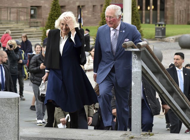 The Prince of Wales and the Duchess of Cornwall during their visit to Herbert Art Gallery and Museum in Coventry 