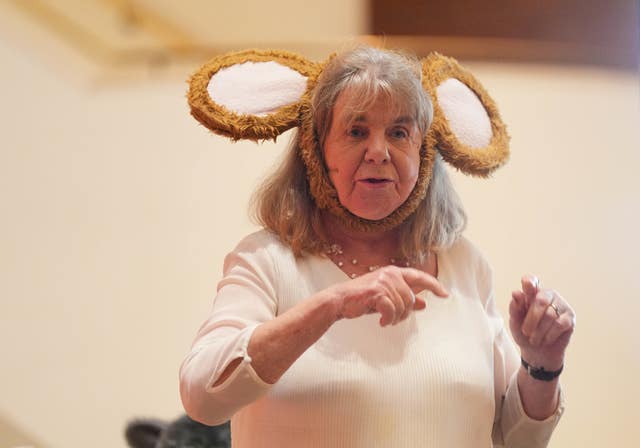 Julia Donaldson wearing furry ears