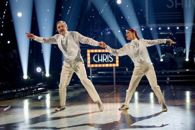 Chris McCausland  performing with his partner on Strictly