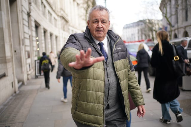 Former Post Office investigator, Raymond Grant, outside Aldwych House, central London, after giving evidence to phase four of the Post Office Horizon IT inquiry 