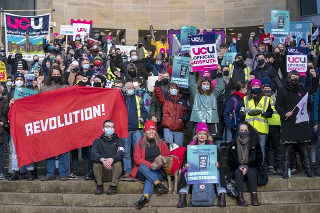 UCU Scotland members on strike