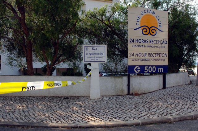 The Ocean Club in Praia Da Luz in the Algarve, Portugal, where Madeleine McCann went missing (Steve Parsons/PA)