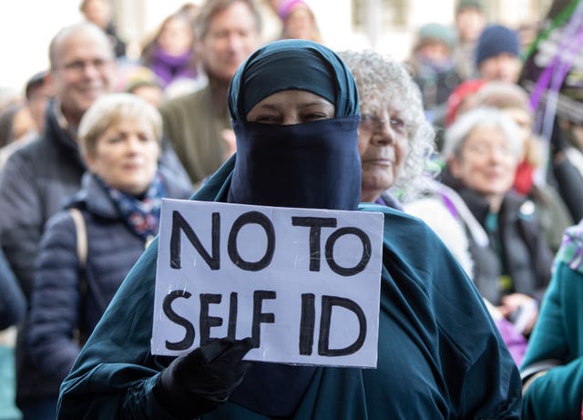 Self ID protestor outside Holyrood