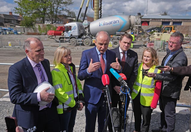 Taoiseach Micheal Martin (centre) 