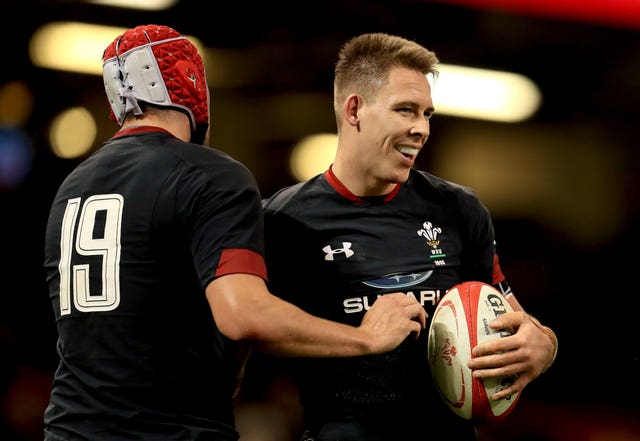 Wales’ Liam Williams (right) was among the try-scorers as Warren Gatland's side trounced Tonga in Cardiff