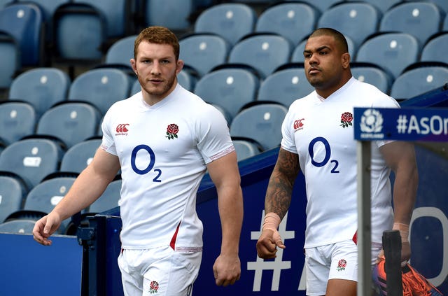 Underhill (left) and Kyle Sinckler at Friday's captain's run