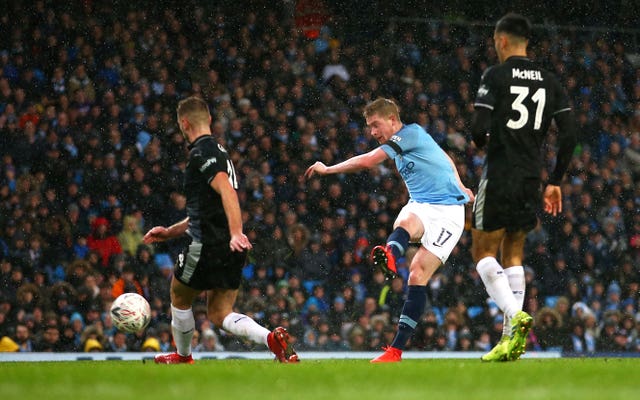 Kevin De Bruyne kept his place in the Manchester City side and scored a goal