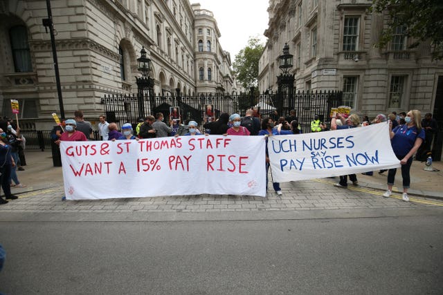 NHS workers outside Downing Street