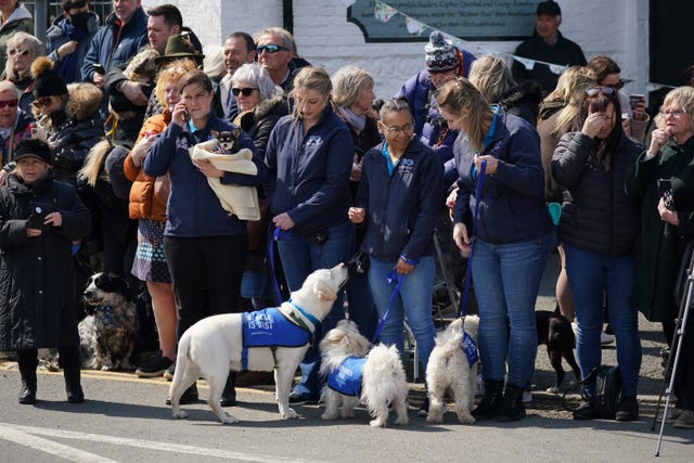 Wellwishers wait for Paul O’Grady’s funeral cortege 