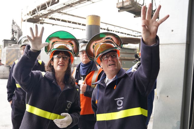 Sir Keir Starmer and shadow chancellor Rachel Reeves during a visit to the Outokumpu steelmill in Sheffield, South Yorkshire