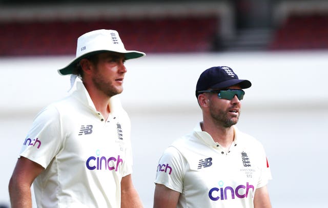 Stuart Broad, left, and James Anderson have been left out of England's 16-strong squad for the West Indies Test tour (Jason O’Brien/PA)