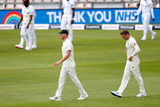 Ben Stokes leads England out against the West Indies