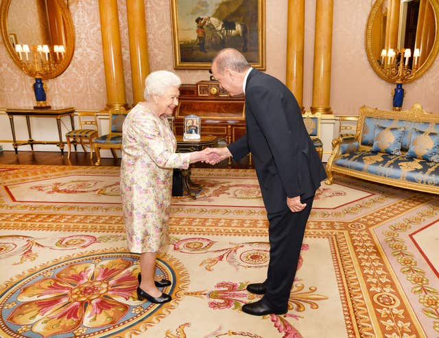 Mr Erdogan earlier met the Queen (John Stillwell/PA)