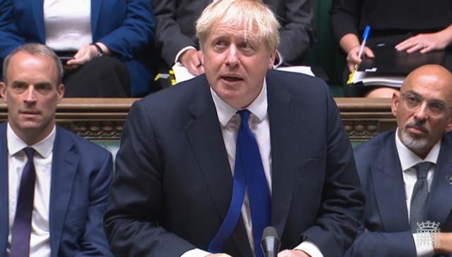 Boris Johnson during Prime Minister’s Questions in the House of Commons, London 