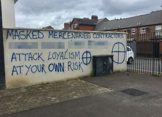 Graffiti near the Avoniel bonfire site