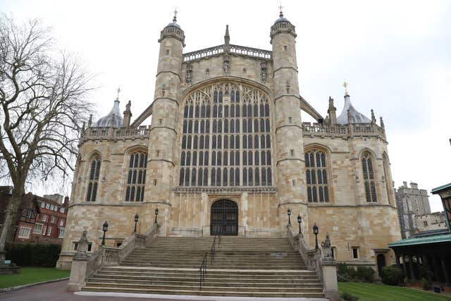 The royal wedding is taking place at St George’s Chapel in Windsor (Andrew Matthews/PA)