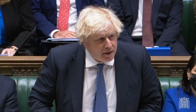 Boris Johnson in the Commons