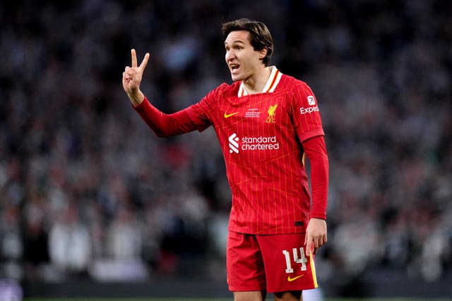 Liverpool’s Federico Chiesa gestures