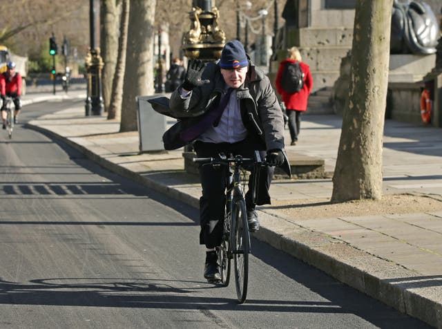 Boris Johnson cycling