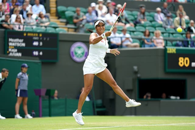 Heather Watson on her way to a career-best victory