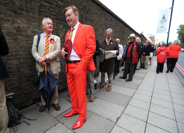 MCC members queue up outside Lord's ahead of the second day of the second Ashes Test