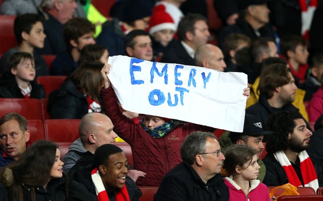 A young fan made his feelings known during a Europa League group game against Vitoria.