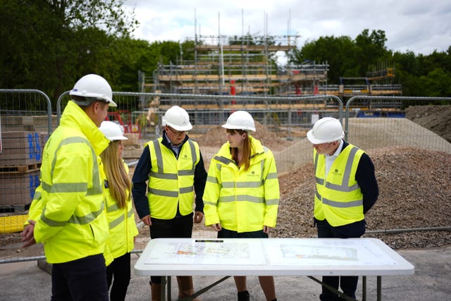 Angela Rayner visiting a construction site