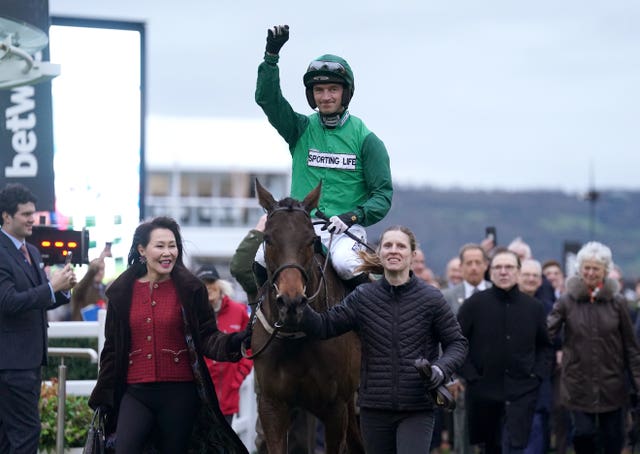 Patrick Mullins and Jasmin De Vaux after winning the Champion Bumper at last year's Cheltenham Festival 