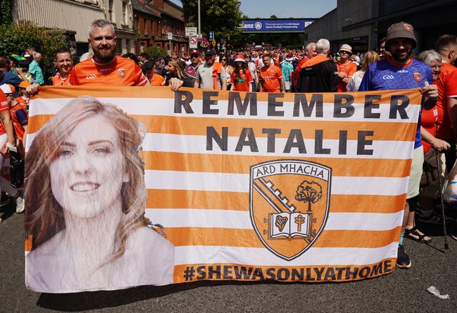 Niall (left) and Declan McNally in 2024 after finishing their Craigavon To Croker Charity Walk in memory of their sister Natalie 