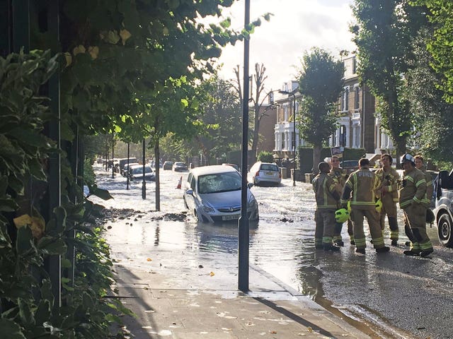 Flooding in north London
