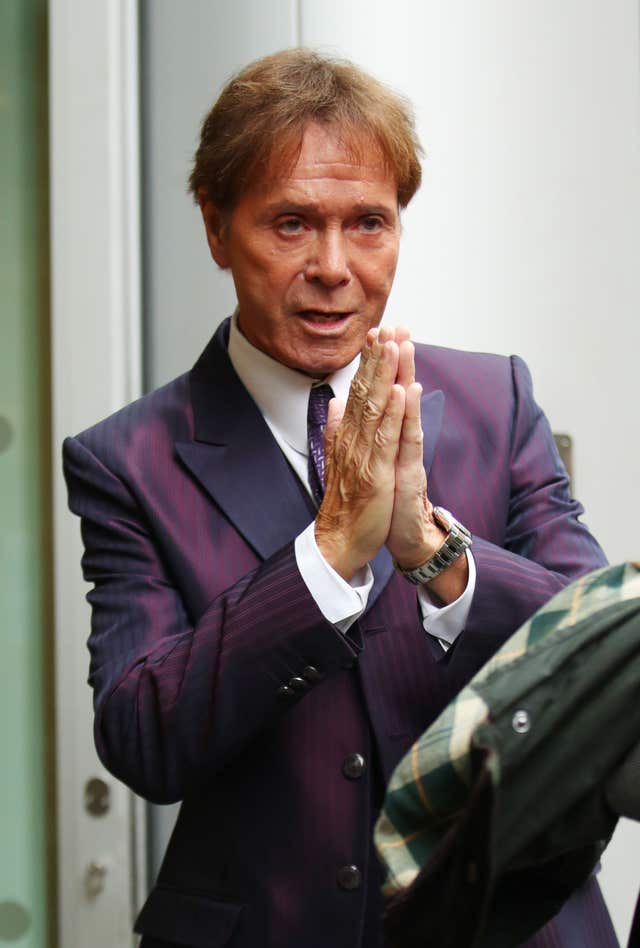 Sir Cliff Richard arrives at court (Yui Mok/PA)