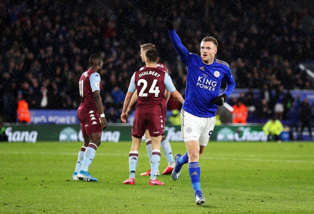 Leicester's 4-0 win over Aston Villa on March 9, in which Jamie Vardy scored twice, was the last Premier League match attended by supporters