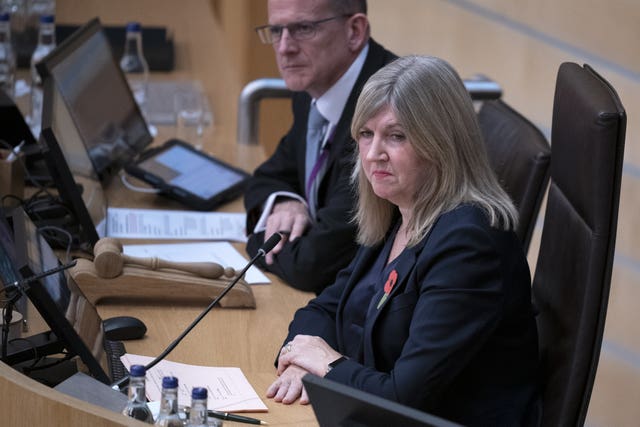 Presiding Officer Alison Johnstone in Holyrood