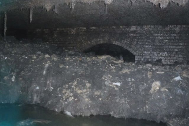 South West Water discovered a 64-metre fatberg under The Esplanade in Sidmouth, Devon, just before Christmas four years ago (South West Water/PA)