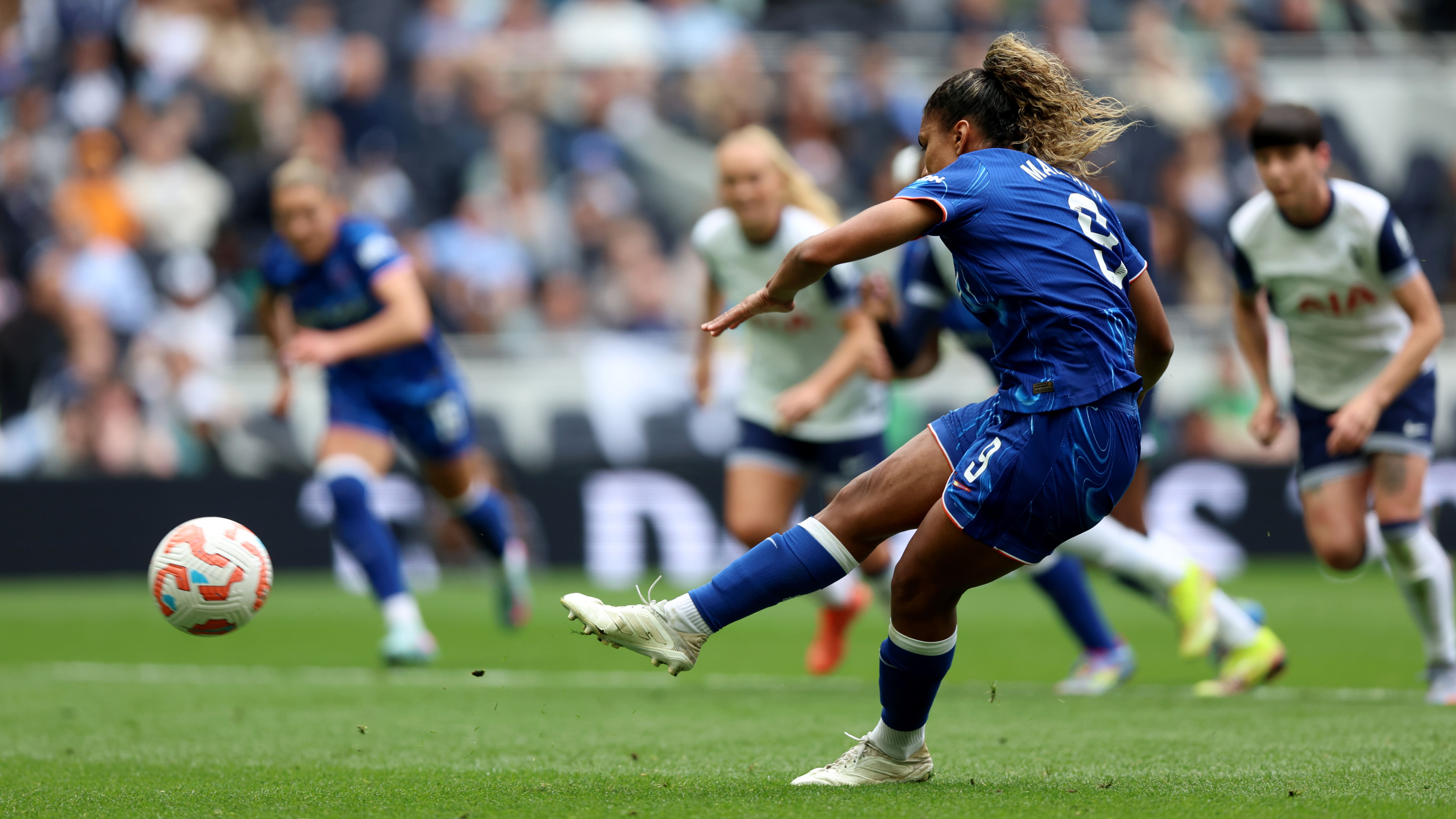Catarina Macario was Chelsea’s match winner against Spurs (Nigel French/PA)