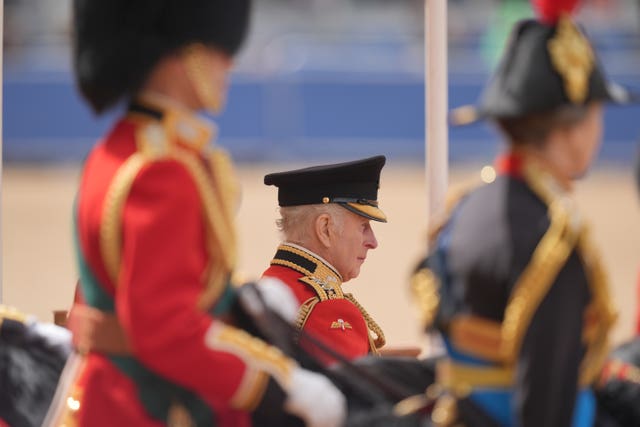 King Charles during the Trooping the Colour ceremony at Horse Guards Parade