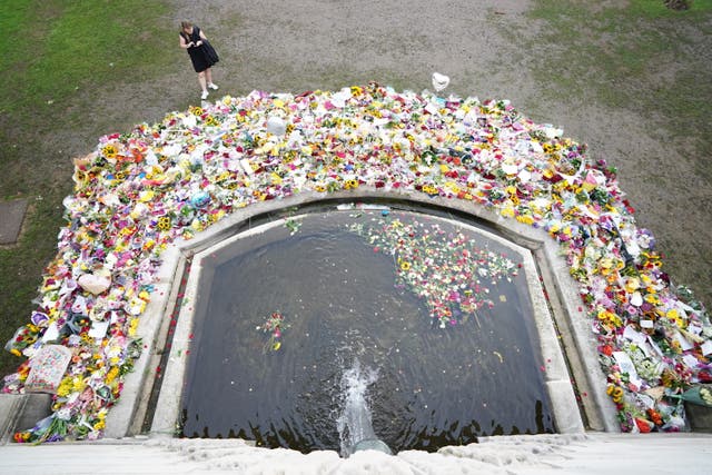 Flowers left in St James’s Park, London