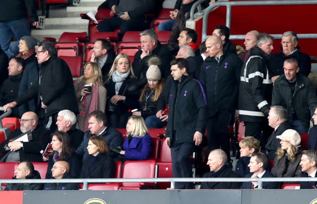 Mauricio Pochettino was forced to watch his side's defeat at Southampton from the stands 