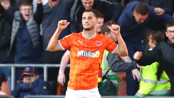 Jerry Yates scored twice in Blackpool’s win (Tim Markland/PA)