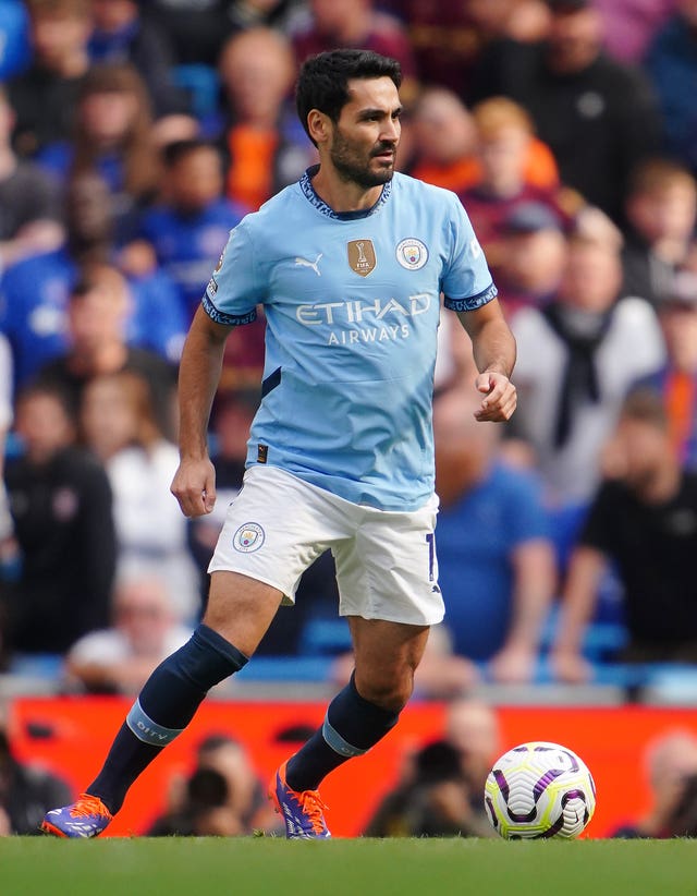 Manchester City’s Ilkay Gundogan in Premier League action against Ipswich