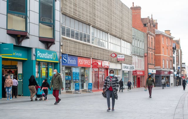 Gallowtree Gate in Leicester after the Health Secretary Matt Hancock imposed a local lockdown