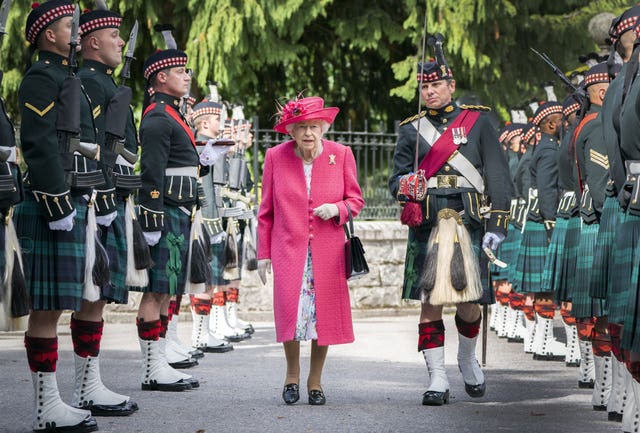 Queen inspecting guard of honour in 2021