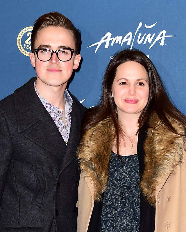 Tom Fletcher, pictured here with his wife, Giovanna, made a musical speech at his own wedding and the video went viral (Ian West/PA)