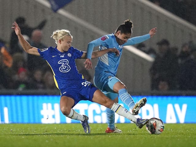 Demi Stokes, right, is in contention for Manchester City (Yui Mok/PA)