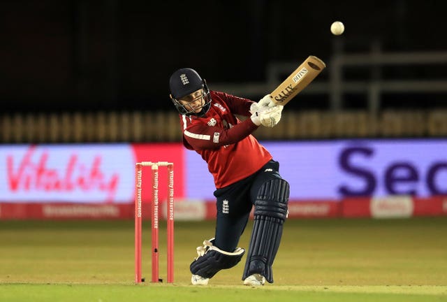 Tammy Beaumont hitting out.