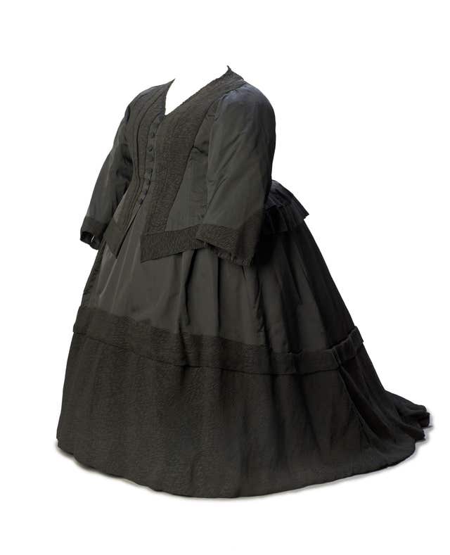 The dress ensemble worn by Queen Victoria when in mourning for her grandson 