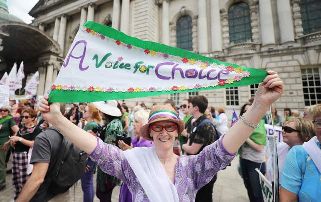 A woman calling for abortion reform in Northern Ireland